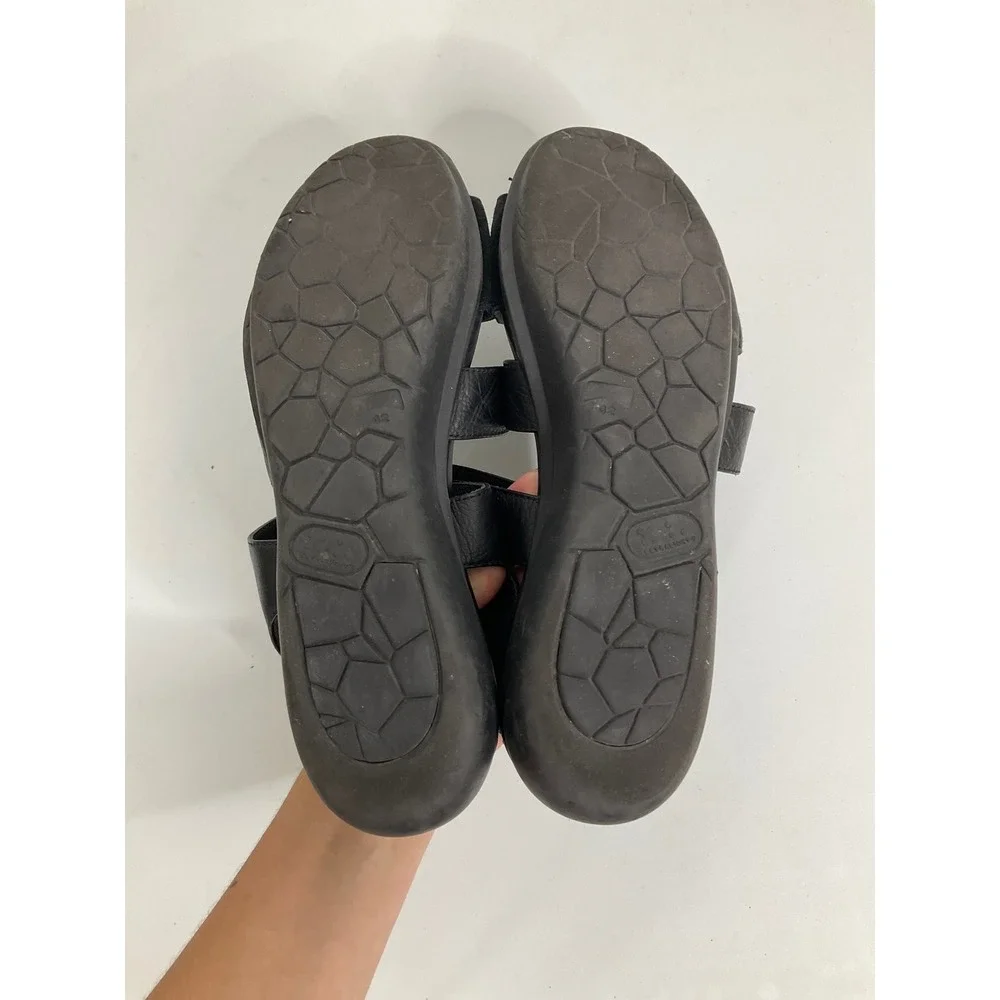 Camper‎ Oruga Up Black Leather Suede Platform Slingback Sandals Womens 42